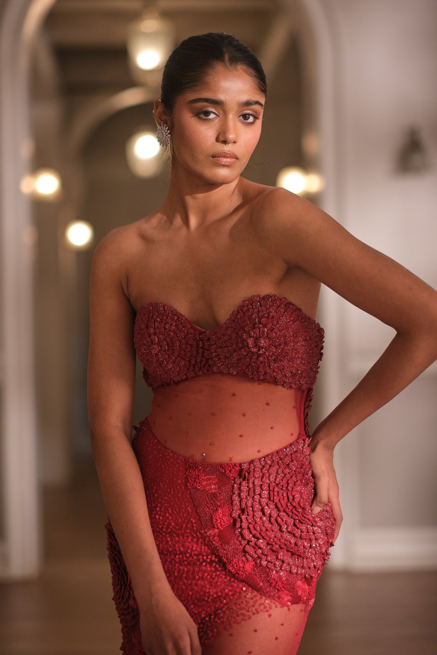 Flora Red Gown