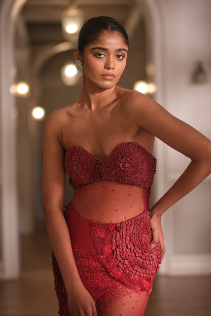 Flora Red Gown